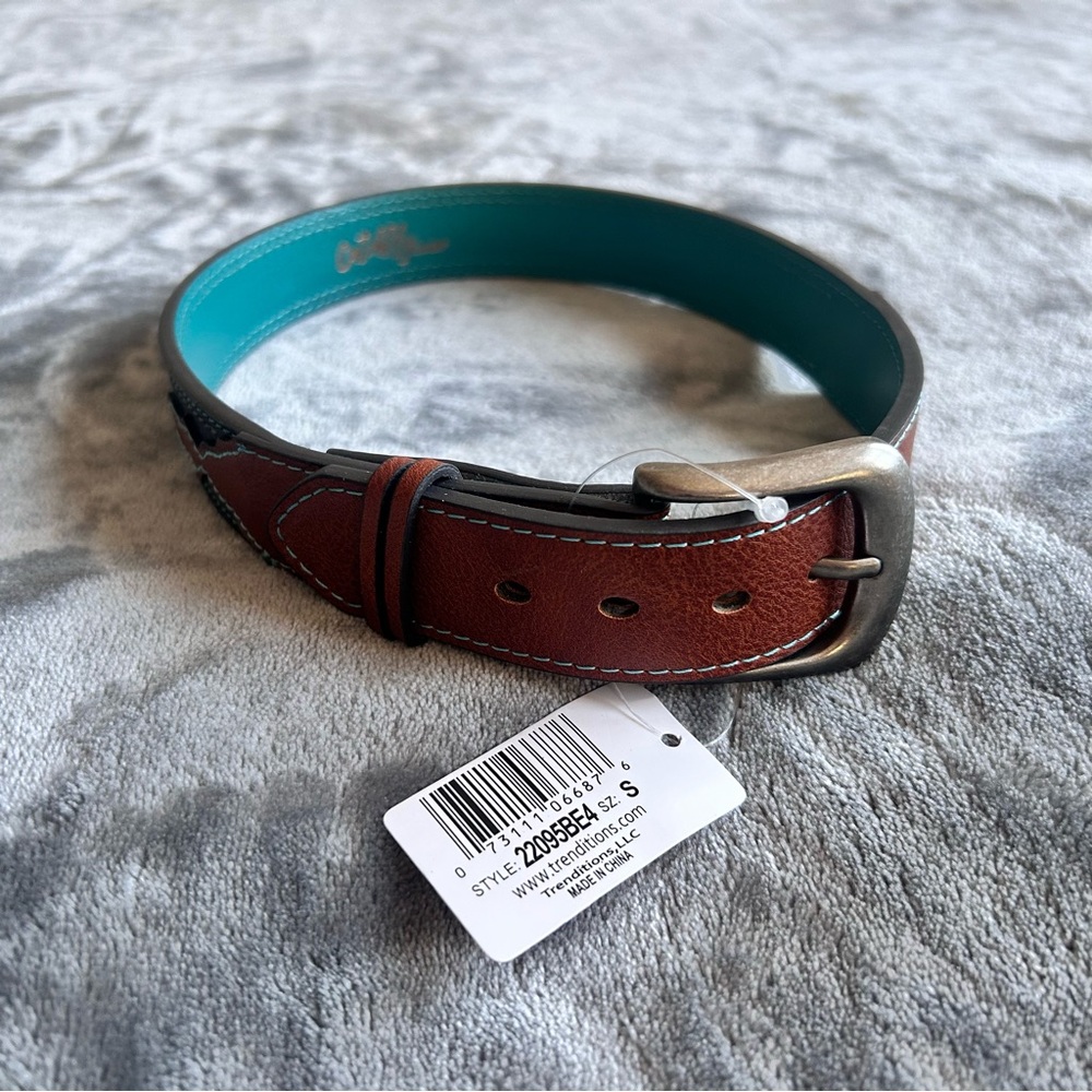 Boot Barn Kids Western Cowboy Leather Belt Size S ~25” NWT